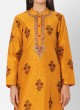 Yellow And Red Pant Style Embroidery Kurta